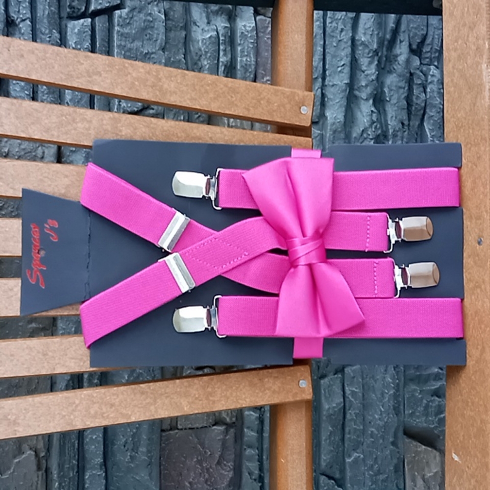 New Men's Bow Tie and Suspenders